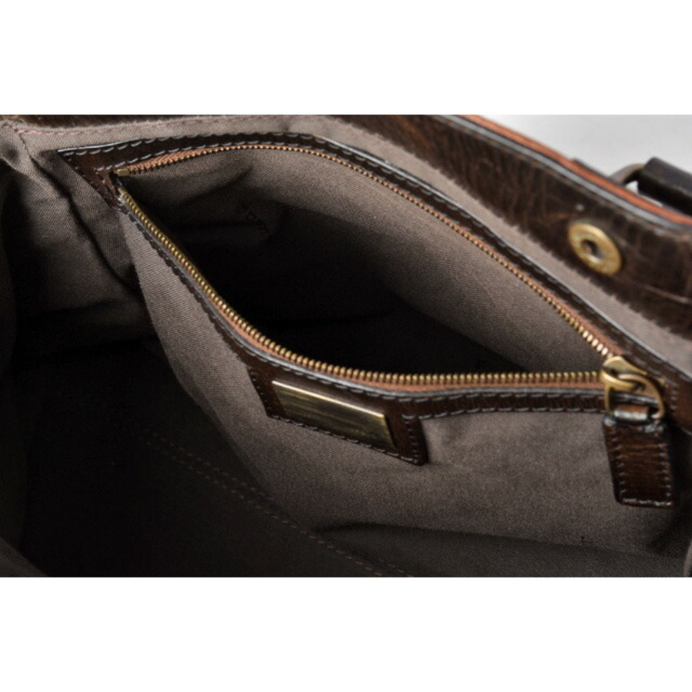 Fendi Processing Leather Handbag Brown - image 5